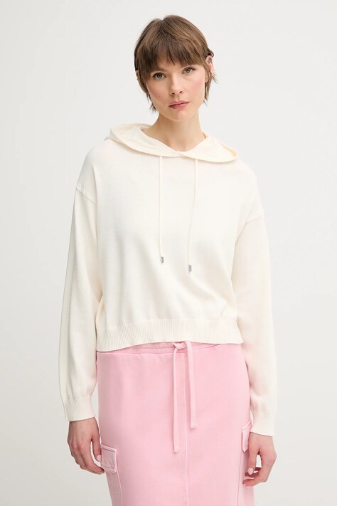 United Colors of Benetton pulover de bumbac femei, culoarea bej, light, 1294D203T