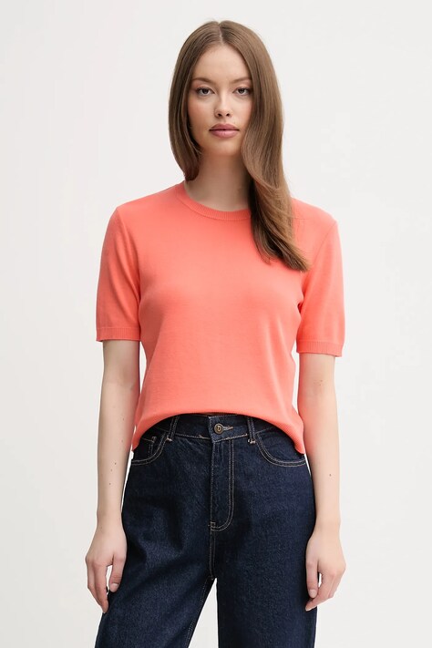 Βαμβακερό πουλόβερ United Colors of Benetton χρώμα: πορτοκαλί, 1091D10D5