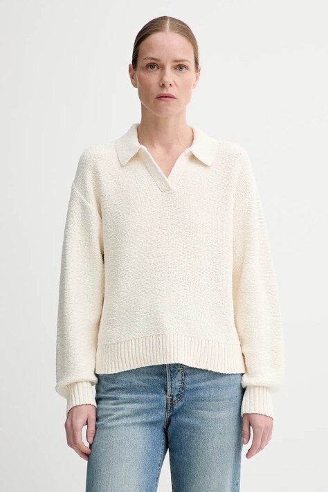 Svetr Levi's SATELLITE POLO SWEATER dámský, bílá barva, 0012N