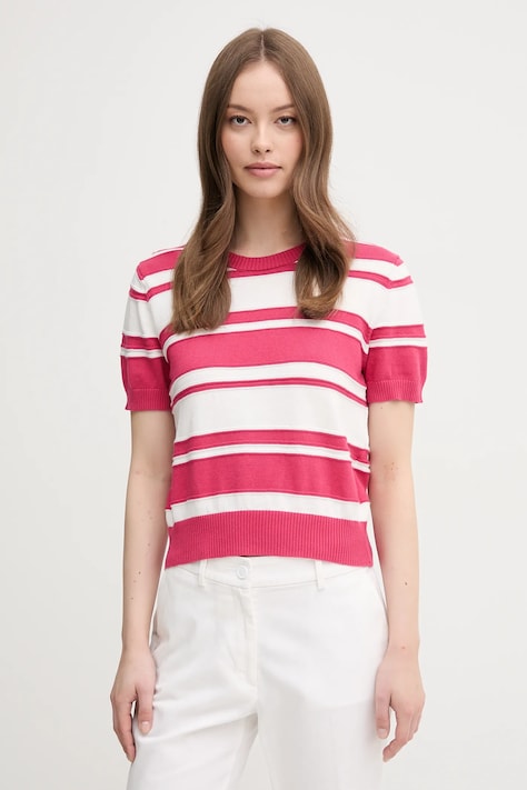Хлопковый свитер United Colors of Benetton женская цвет розовый лёгкое 1294E10D0