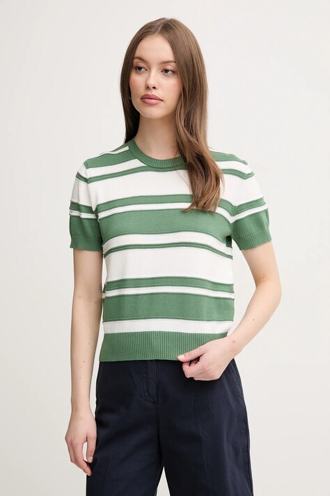 United Colors of Benetton pulover de bumbac femei, culoarea verde, light, 1294E10D0