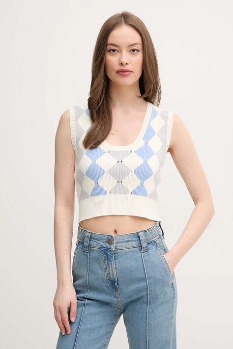 United Colors of Benetton vesta femei, culoarea bej, light, 124ME10DI