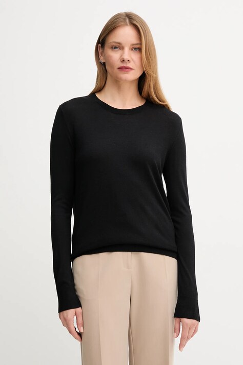 United Colors of Benetton sweter z dodatkiem jedwabiu kolor czarny lekki 1ZRED10CP