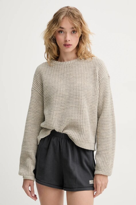 American Vintage sweter z domieszką wełny damski kolor beżowy CRA18AE25