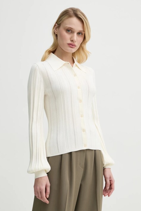 Filippa K kardigan damski kolor beżowy lekki 31084