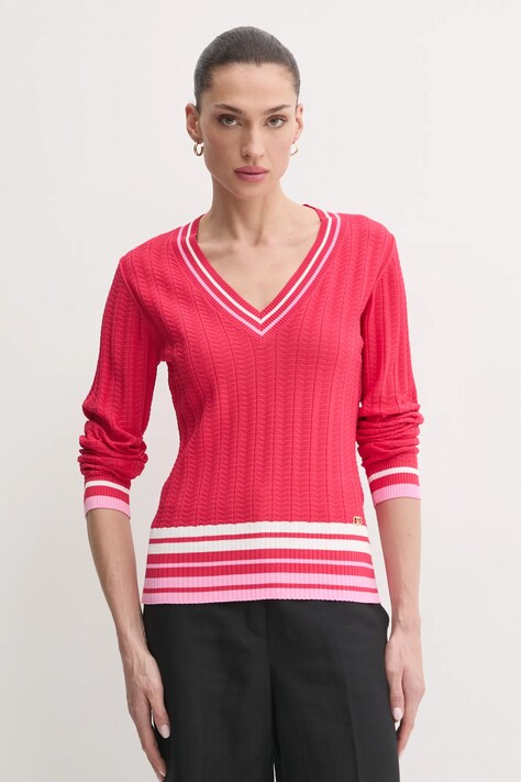 Пуловер Liu Jo дамски в червено от лека материя TA5087 MS36L