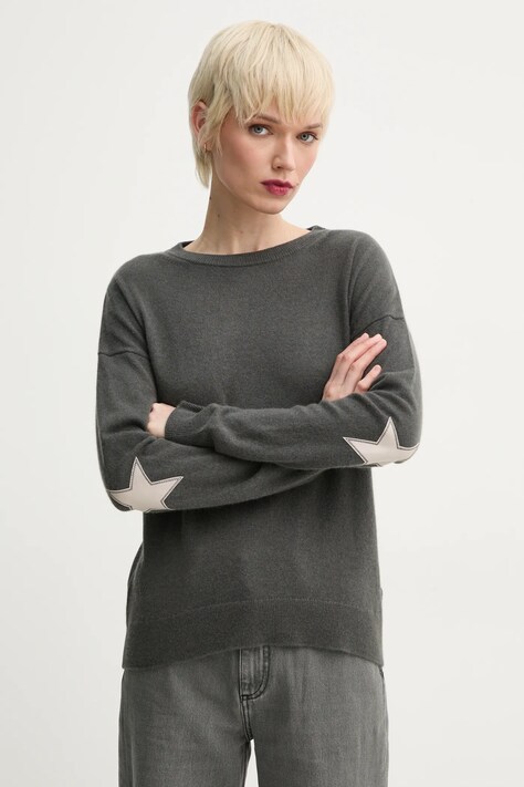 ZADIG&VOLTAIRE sweter kaszmirowy damski kolor szary lekki KWSW00064