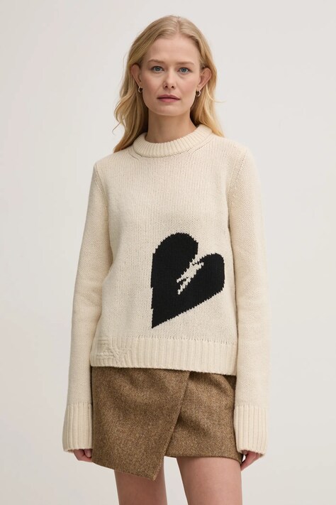 Вълнен пуловер ZADIG&VOLTAIRE дамски в бежово KWSW02767