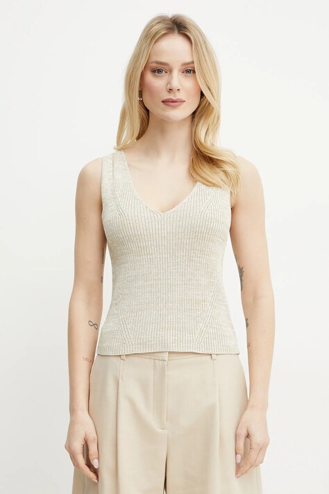 BOSS top femei, culoarea bej, 50534133