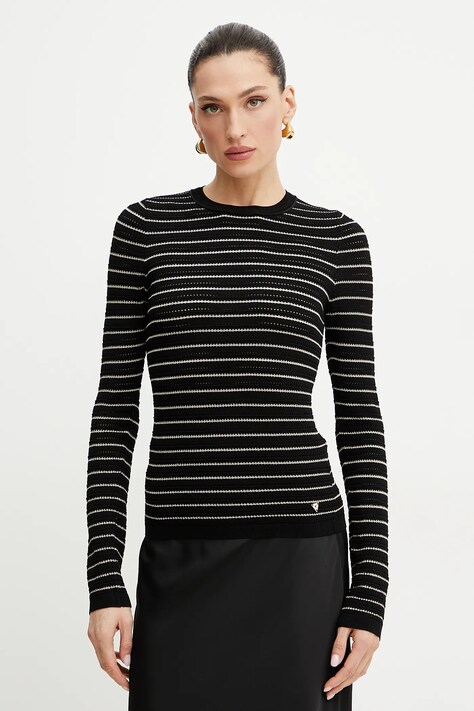 Guess pulover KYLA femei, culoarea negru, light, W5GR14 Z3MS0