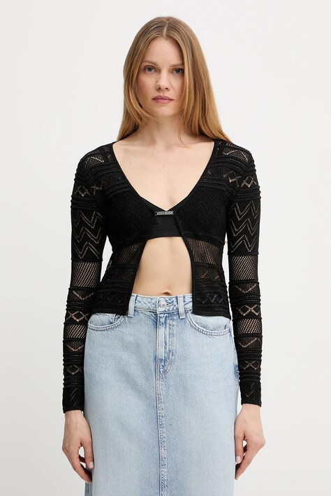 Guess cardigan NELLIE culoarea negru, light, W5GR15 Z3E22
