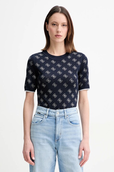 Guess pulover ROSIE femei, culoarea albastru marin, light, W5GR20 Z3D60