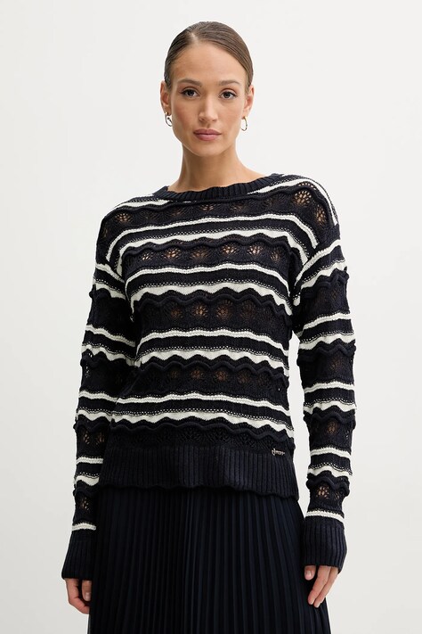 Guess pulover din amestec de in VALERIE femei, culoarea albastru marin, light, W5GR35 Z3NJ0