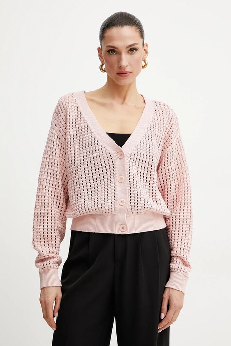 Guess cardigan din bumbac SAGE femei, culoarea roz, light, W5GR44 Z3C71
