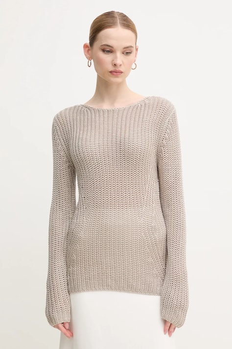 Calvin Klein pulover din amestec de mătase femei, culoarea bej, light, K20K208195