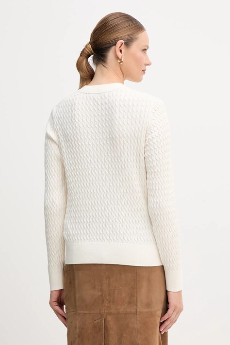 Tommy Hilfiger sweter bawełniany kolor beżowy lekki WW0WW44993