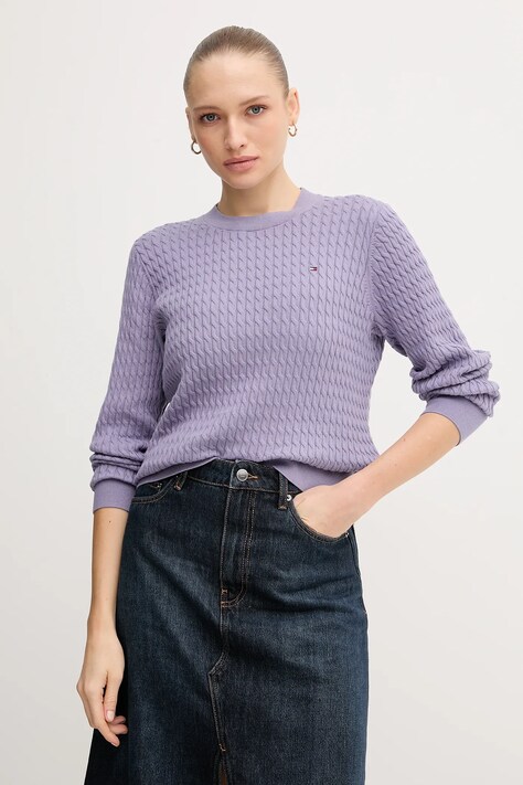 Bavlněný svetr Tommy Hilfiger béžová barva, WW0WW44993