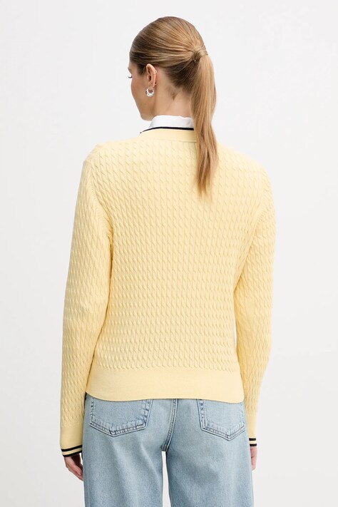 Tommy Hilfiger sweter bawełniany kolor żółty lekki WW0WW44993