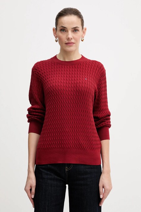 Bavlněný svetr Tommy Hilfiger béžová barva, WW0WW44993