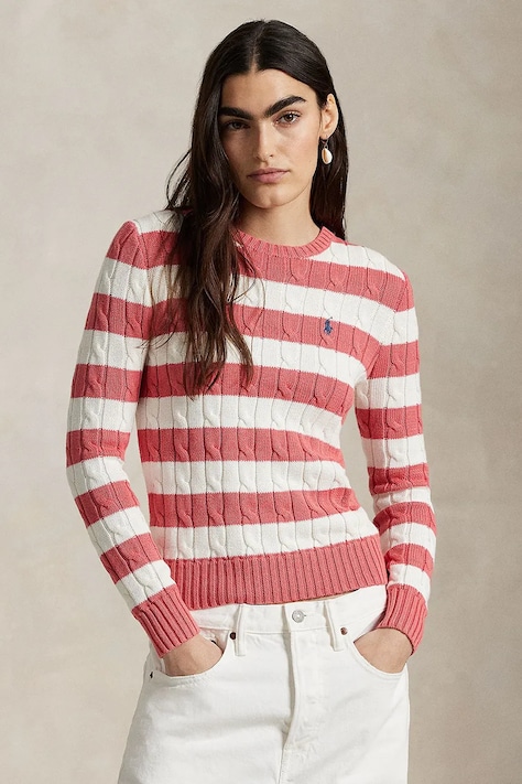 Bavlněný svetr Polo Ralph Lauren dámský, červená barva, 211965754