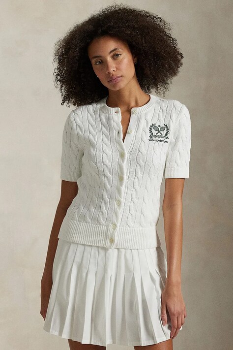 Bavlněný kardigan Polo Ralph Lauren dámský, bílá barva, 211970523