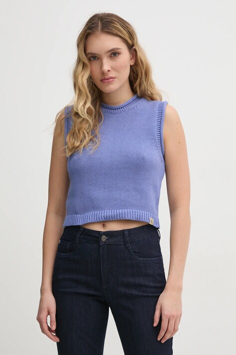 Calvin Klein Jeans vesta femei, culoarea violet, J20J225226