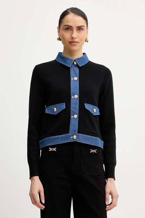 Morgan kardigan bawełniany MNAKI damski kolor czarny MNAKI
