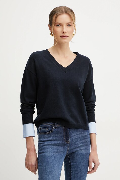 Πουλόβερ Morgan MPOP χρώμα: ναυτικό μπλε, MPOP