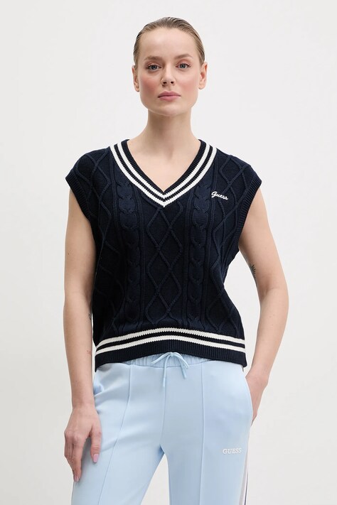 Guess vesta femei, culoarea albastru marin, V5GR00 Z3FB1