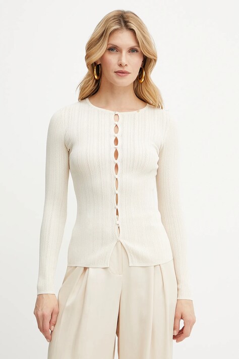 Elisabetta Franchi cardigan femei, culoarea bej, light, MK70S52E2
