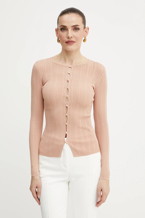 Elisabetta Franchi cardigan femei, culoarea bej, light, MK70S52E2