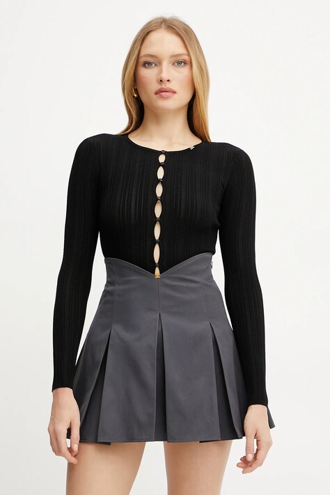 Elisabetta Franchi cardigan femei, culoarea negru, light, MK70S52E2