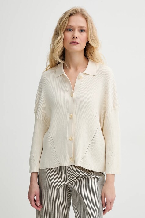 Sessun cardigan din bumbac culoarea bej, light, 25209014