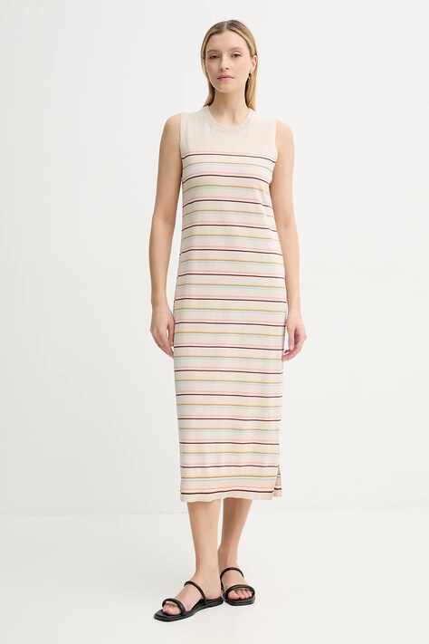 PS Paul Smith rochie culoarea bej, maxi, mulată, W2R.563N.P31304