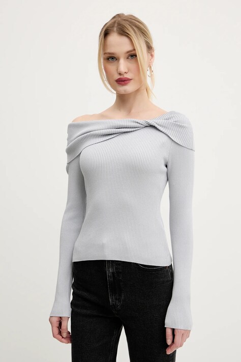Abercrombie & Fitch sweter damski kolor szary lekki KI150-5175