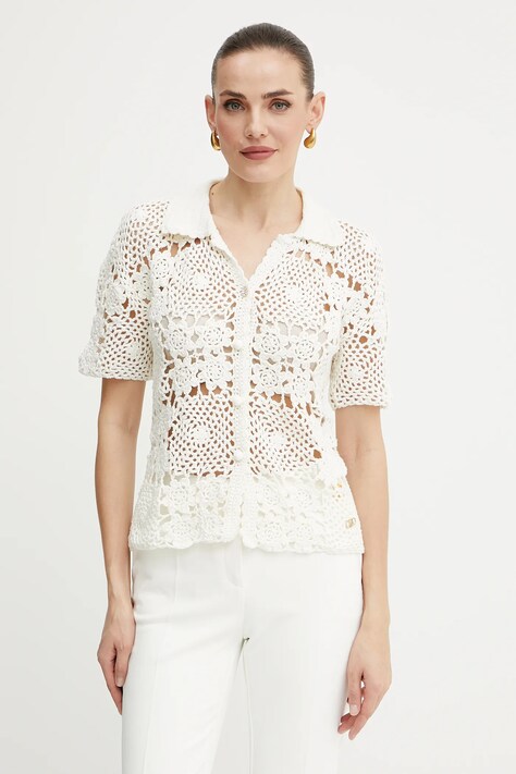 Liu Jo cardigan din bumbac culoarea bej, WA5208.MA30Q