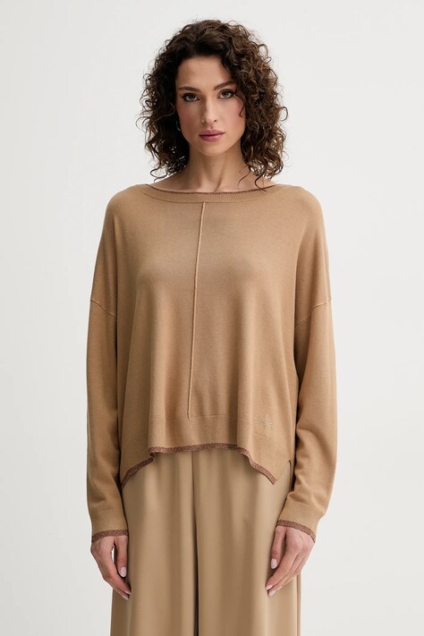 Pulover Liu Jo za žene, boja: smeđa, lagane, WA5380.MS49I