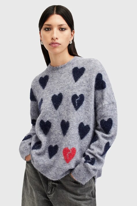Шерстяной свитер AllSaints AMORA женский цвет серый  W043KC