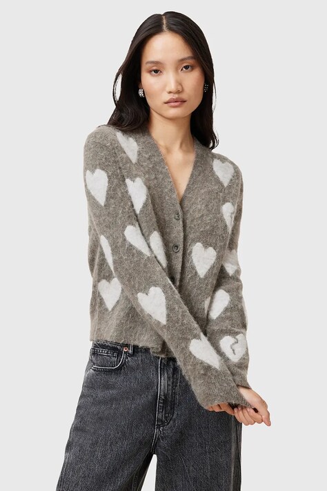 Шерстяной кардиган AllSaints AMORA женский цвет зелёный W042KC