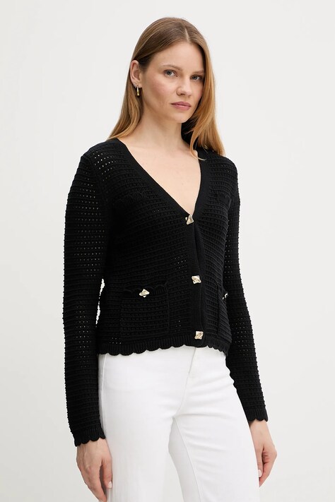 Morgan cardigan din bumbac MCLIP culoarea negru, MCLIP