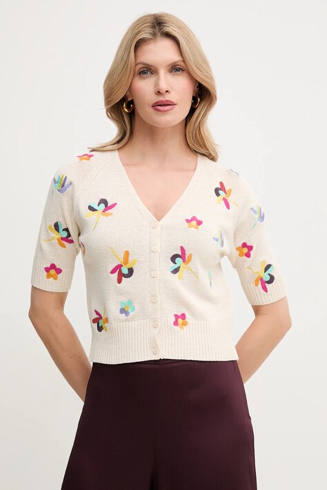 Πλεκτή ζακέτα MAX&Co. χρώμα: μπεζ, 2516341024200