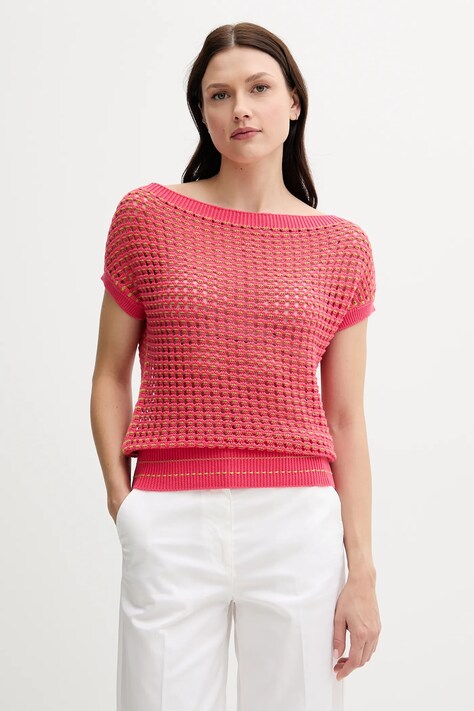 United Colors of Benetton pulover de bumbac culoarea roz, light, 1394E10DW