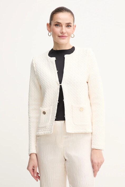 Pedro del Hierro cardigan din bumbac femei, culoarea bej, 3519547