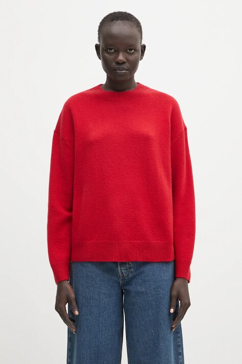 Кашмирен пуловер Anine Bing Lee Crew Sweater в червено  A.09.10662