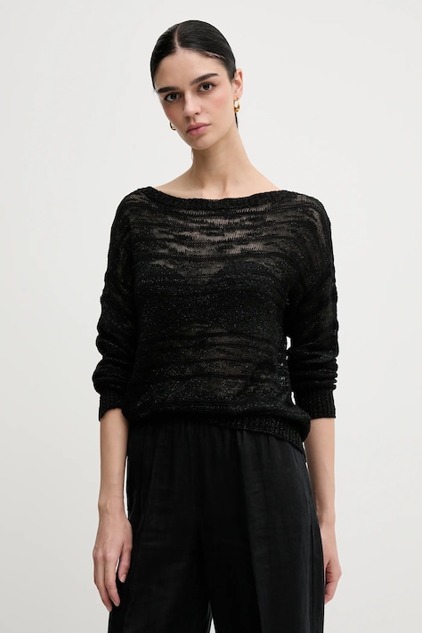 Pulover Sisley boja: crna, lagane, 116CL106F
