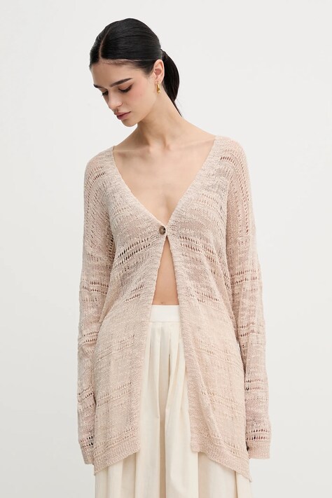 Sisley cardigan culoarea bej, light, 106CM602K
