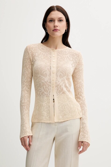 Sisley cardigan culoarea bej, light, 1084M500P
