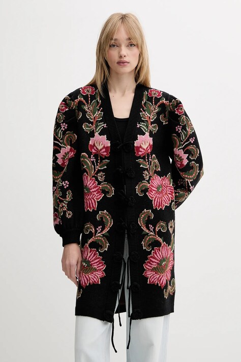 Farm Rio cardigan culoarea negru, 328857
