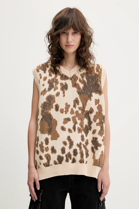 Pamučni prsluk The Ragged Priest boja: bež, RPSS251031KW