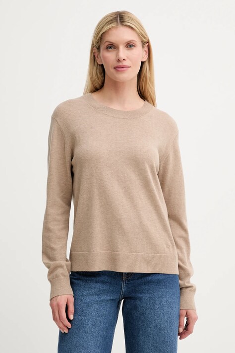 MUNTHE sweter wełniany SWELINA damski kolor beżowy lekki 247161924774